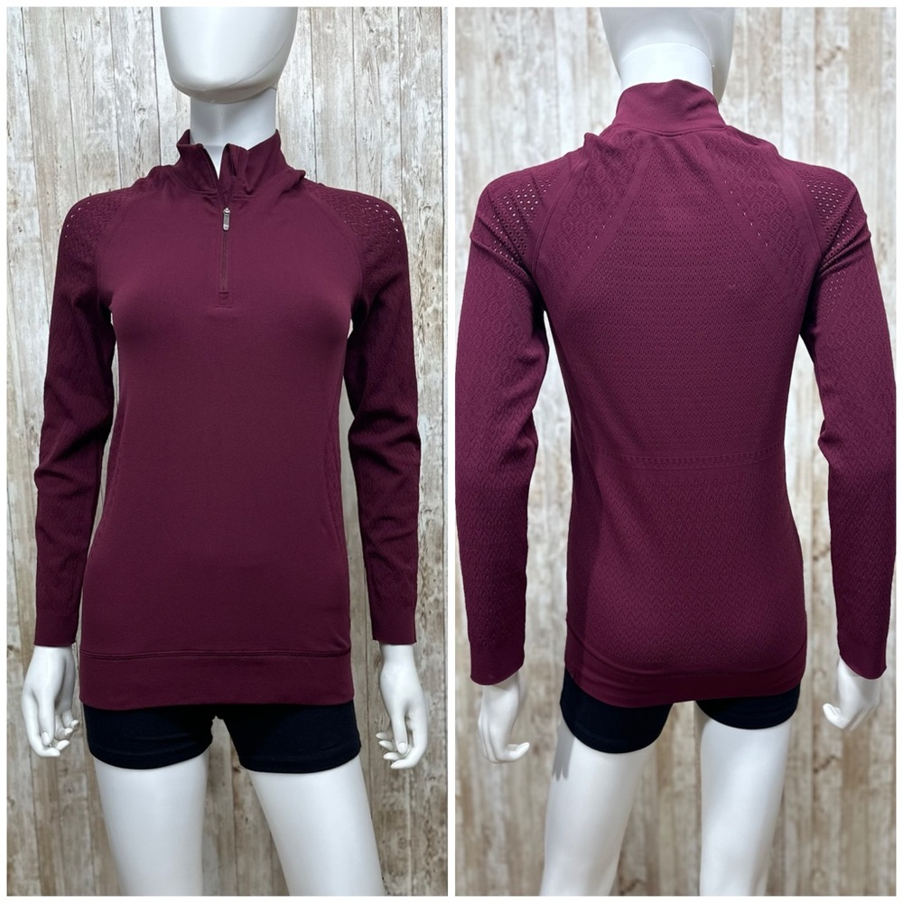 Lululemon Reveal 1/2 Zip Mindful Motion in Deep Ruby [13162]
